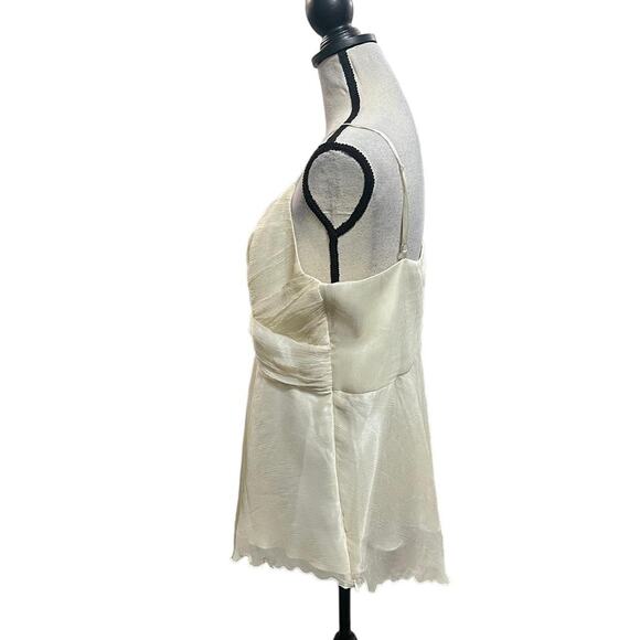NWT VTG Y2K Spenser Jeremy Cream Fairycore Beaded Asymmetrical Silk Cami Top XL - Picture 4 of 7